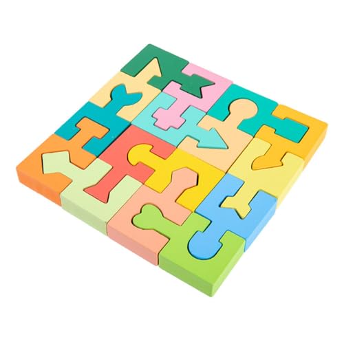 JOINPAYA 1 Satz Bausteine ​​Puzzle Vorschulgeometrie Denksportblock Lernblock Formen rätsel für jucarii pentru copii kreatives Holzspielzeug interessantes von JOINPAYA