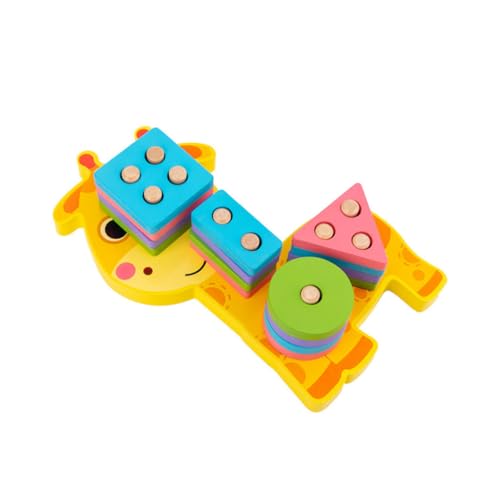 JOINPAYA 1 Satz Bausteine Stapelspielzeug Puzzle-Spielzeug Großrätsel für Kinder kinderzimmerdeko Room Decoration Kid Toys Lernspielzeug aus Holz Geometrie-passendes Spielzeug hölzern von JOINPAYA