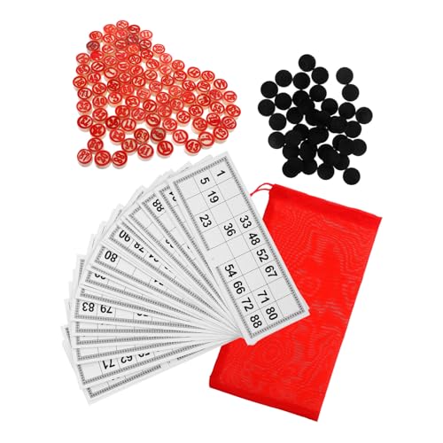 JOINPAYA Schach Holz 1 Satz Bingo-zahlenschach Tisch Schmierer Fan-Shop Kettendreieck-schachspiel Schachbrett Brettspiel Gesellschaftsspiel Interaktives Partyspiel Interessantes Bingospiel Papier Rot von JOINPAYA