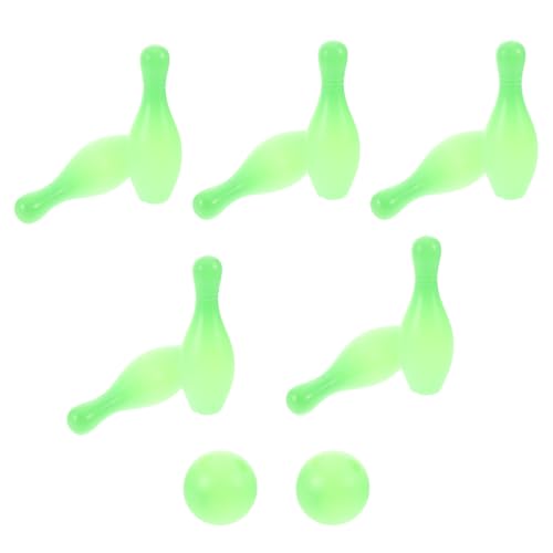 JOINPAYA 1 Satz Bowling-Set Für Kinder Kegeln Kinder Bowlingzubehör Aktivitäten Für Kinder Bowling-Souvenir Indoor-Spiele Bowling-Spielzeug Mini Spiel Kleinkindspiele Light Green Sport von JOINPAYA