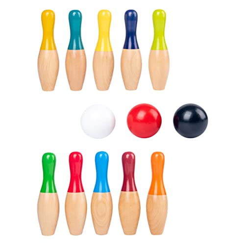 JOINPAYA 1 Satz Bowlingkugel Aus Holz Mini-bowlingkugeln Dekoratives Bowling-Modell Bowlingkugeln Spielversorgung Interaktives Eltern-Kind- Bowling Für Hölzern Colorful von JOINPAYA