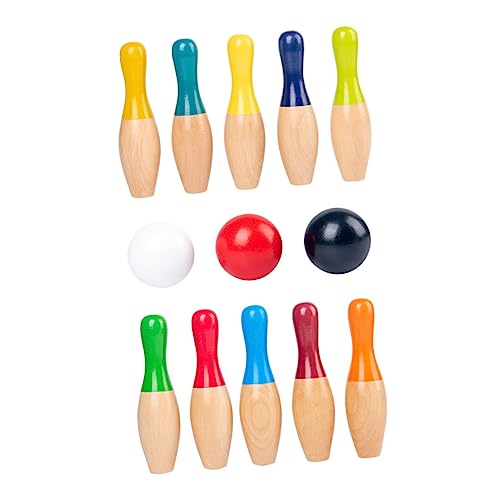 JOINPAYA 1 Satz Bowlingkugel Aus Holz Outdoor-Spielzeug Für Jungen Bowling Für Kinder Dekoratives Bowling-Modell Outdoor-spielspielzeug Für Kinder Sportspielzeug Werfen Hölzern Colorful von JOINPAYA