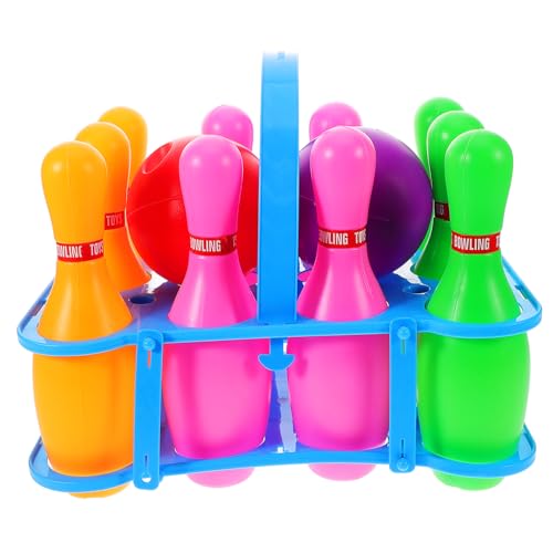 JOINPAYA 1 Satz Bowlingkugel Spielzeug Bowling-Mini Zirkusspiele Outdoor-Spielzeug Für Kinder Bowling-pins Kinderspielzeug-Bowling Bowlingspiel Für Kinder Flaschen Bowlingspielzeug Plastik von JOINPAYA