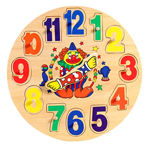 JOINPAYA 1 Satz Clown aus Holz Uhr interaktives Spielzeug Kinder Puzzle Sortieruhr Spielzeug Puzzle-Spielzeug mit Regenbogenuhr pädagogisches sortierspielzeug Zeiterkenntnis-Spielzeug von JOINPAYA