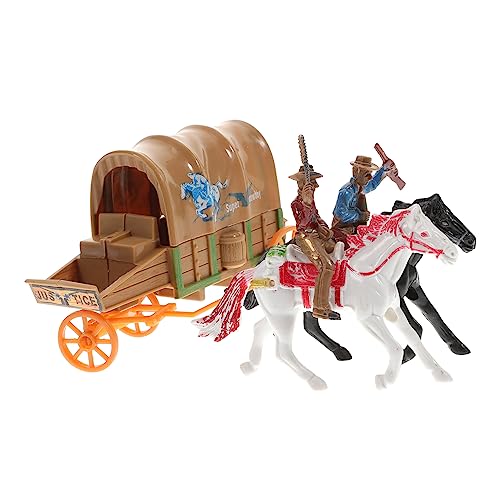 JOINPAYA 1 Satz Cowboy-Kultur-sammelspielzeug Wagen Western Pferdefiguren Spielset Reitfiguren Spielzeug Adler-Verzierungen Miniaturdekoration Simulationsschmuck Westliches Modell Plastik von JOINPAYA