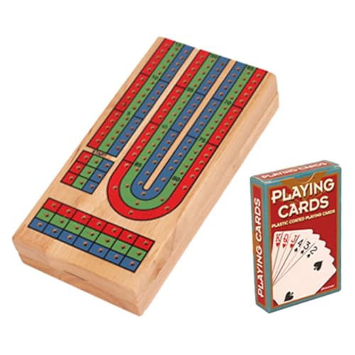 JOINPAYA 1 Satz Cribbage-Brett Mit Spielkarte Krippenbrett Für Den Tisch Tisch-Cribbage-Board Schachbrett Krippenbrett Aus Holz Krippenbrett Für Party Cribbage-brettspiel Hölzern von JOINPAYA