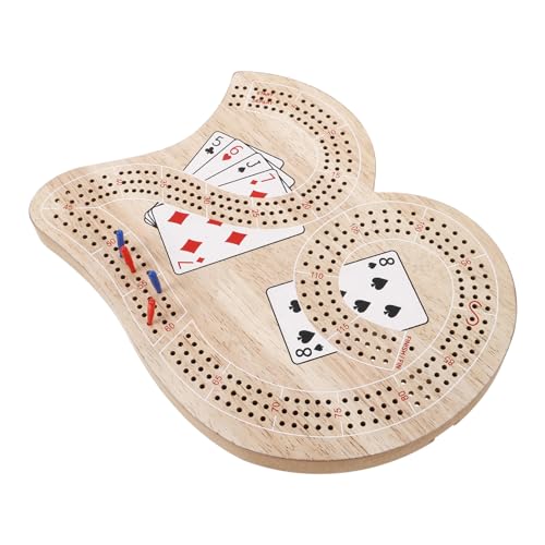 JOINPAYA 1 Satz Cribbage Solitaire Tischspielbrett Aus Holz Krippe Mit Zubehör Cribbage-Board-zubehör Tisch-Cribbage-Board Spielbrett Aus Massivem Holz Krippenbrettklammern Hölzern von JOINPAYA