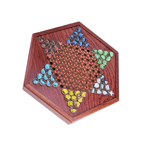 JOINPAYA 1 Satz Dame ?Brettspiele? Sechseck-Checker Springendes Brettspiel Puzzle Strategie-Schach-Spielzeug die chinesin die bescherung glaskugel Brettspiel aus Holz hölzern Brown von JOINPAYA