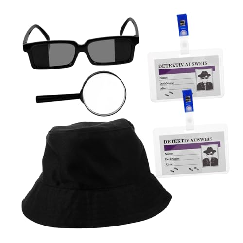 JOINPAYA 1 Satz Detektiv-partyspielzeug Hut Outfit Brauner Fedora Hüte Halloween Detektivabzeichen Tolle Kostümmänner Kindermütze Detektiv-Rollenspiel Detektivkostüm Für Kinder Plastik von JOINPAYA