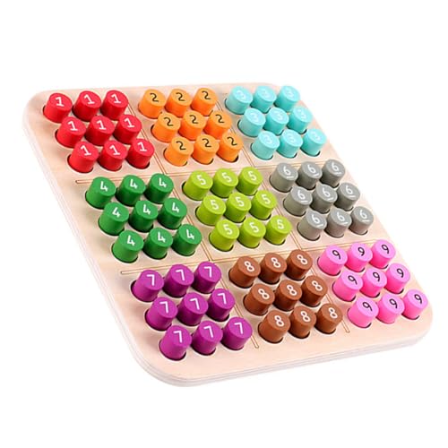 JOINPAYA 1 Satz Einfaches Regenbogen-Sudoku Sudoku-Spiel Schach Kinderbedarf Steckbrett aus Holz Sudoku- für Sudoku-Brettspiel Holzspielzeug Ball-Sudoku hölzern Colorful von JOINPAYA