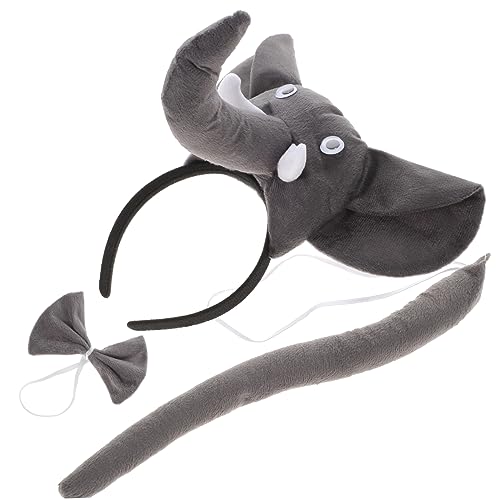 JOINPAYA 1 Satz Elefanten-Stirnband Elefanten Stirnband Für Kinder Elefantenkostüm-kit Cosplay-kostüme Elefanten-kostüm-Requisite Karneval Tierkostüm Elefanten Nase Kostüm Dekor Grey Garn von JOINPAYA