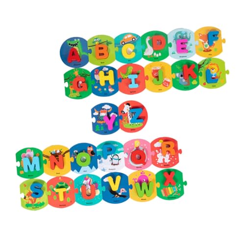 JOINPAYA 1 Satz Englisches Alphabet Bunte Buchstaben Passende Spielzeug Alphabet-Matching-rätsel Englisches Kinderspielzeug ABC-Puzzle-Form Buchstabenerkennungsspielzeug Hölzern Colorful von JOINPAYA