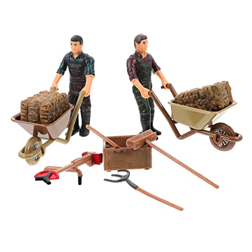 JOINPAYA 12 Stücke Miniatur Bauernhof Spielzeug Realistische Farmer Statue Farm Werkzeuge Simulation Bauernhof Desktop für Kind Sand Tisch Landschaft von JOINPAYA