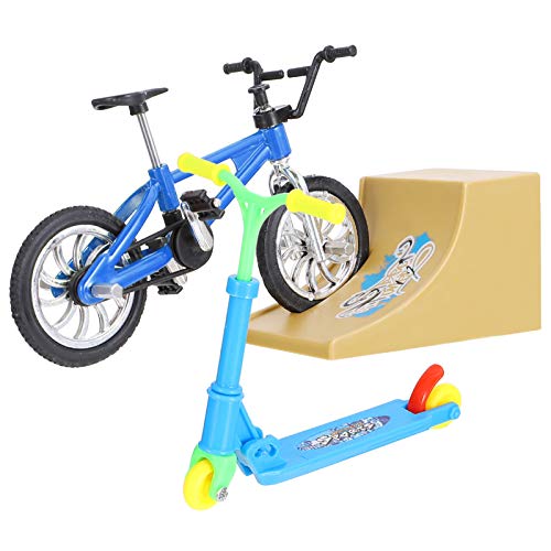 JOINPAYA 1 Satz Fingerrad 1 Brett Miniatur Mini-Board Finger-Skateboard Sportroller Winziges Finger-Skatepark Roller Für Mini-Fahrrad Fingerscooter Blue Aluminiumlegierung von JOINPAYA