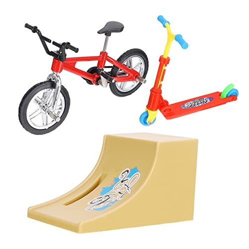 JOINPAYA 1 Satz Fingerrad Mikro Scooter pädagogisches Fingerspielzeug Park-Kit Fingerfahrradspielzeug Finger-Skateboard-Spielzeug Finger Fahrradrampe Spielzeug zum Stressabbau Plastik rot von JOINPAYA