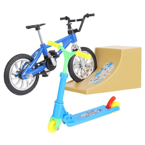 JOINPAYA 1 Satz Fingerrad Roller für Mini-Fahrrad 1 Brett Miniatur Mini-Board für kinderspielzeug Fingersportspielzeug Fingerscooter Plastik Blue von JOINPAYA