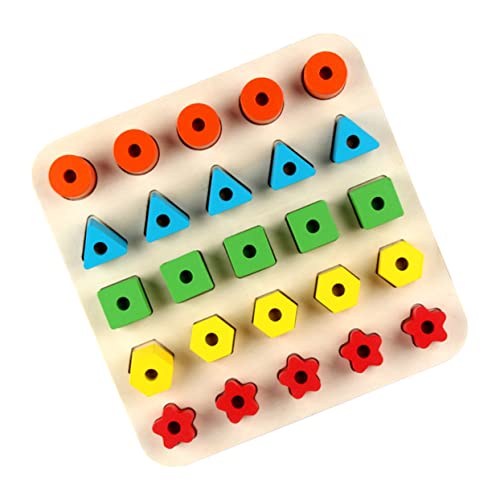 JOINPAYA 1 Satz Form passendes Spielzeug geometrisches Stapelspielzeug Lernspielzeug für Kinder Motorikspielzeug Spielzeug für -jährige Kind 3D-Puzzle geometrisches Spielzeug hölzern von JOINPAYA