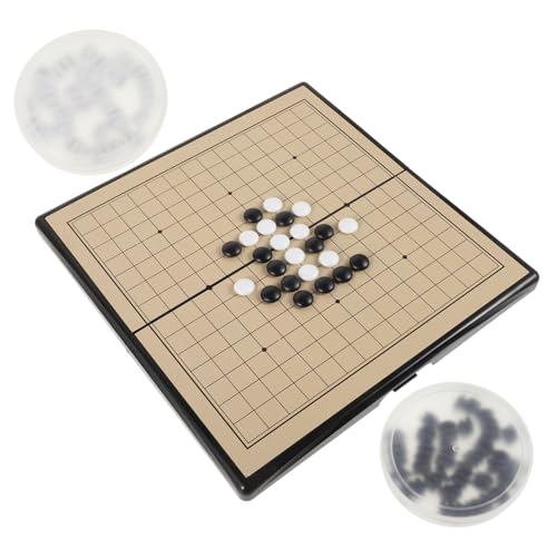 JOINPAYA 1 Satz Gehen Sie Zum Backgammon-Set Spiel Gehen Brettspiele Chinesisches Schach Tragbares Schach Desktop-Spiele Schachbrett Für Anfänger Chinesen Gehen Magnetisches Go-Spiel MDF von JOINPAYA