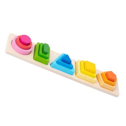 JOINPAYA 1 Satz Geometrie-Puzzle Spielsachen Jigköpfe Spielzeug Puzzlekarte Bauklötze Puzzlematte Bausteine Puzzle Zur Formanpassung Formpuzzle Für Frühes Lernen Kinder Blöcke Holz Colorful von JOINPAYA