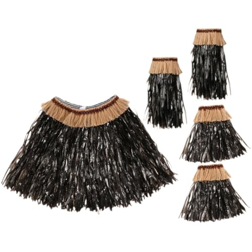 JOINPAYA 1 Satz Hawaiianischer Hula Frauen tropischer Partyrock Hawaii Outfit Hawaii Kleidung Hawaii Party Dekoration Partydekorationen im Hawaii-Stil Hawaii-Hula-Rock Graßrock Stoff Black von JOINPAYA