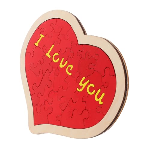 JOINPAYA 1 Satz Herzpuzzle Aus Holz Vorschlag Requisiten Herz-Puzzle Verlobungspuzzle Holzhandwerksprojekte Romantische Herzförmige Rätsel Ich Liebe Dich, Puzzle Valentinstag-rätsel Rot von JOINPAYA