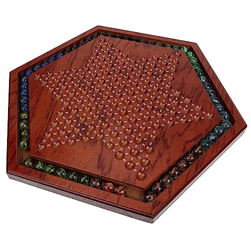 JOINPAYA 1 Satz Hexagon Holz Checkers Label Halma-brettspiel Chinesische Brettspiele Partytisch-brettspiel Dame-tischspiel Brettspiele Für Chinesisches Schachbrett Brown Glas von JOINPAYA