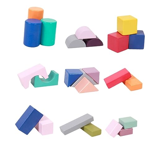 JOINPAYA 1 Satz Holzblock DIY Baurätsel Miniaturblöcke Baustein 3D Kinder deko Kinder holzspielzeug spielset Kinder stapeln blöcke Bauspielzeug für Bildungszwecke hölzern Colorful von JOINPAYA