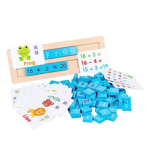 JOINPAYA 1 Satz Holzblock Kleinkindspielzeug Rechtschreib-Memory-Spiel Buchstabenkarten Rechtschreibung Wörter Spiel Spielzeug Für Kinder -Kleinkind-Spielzeug Puzzle-Brett Hölzern Blue von JOINPAYA