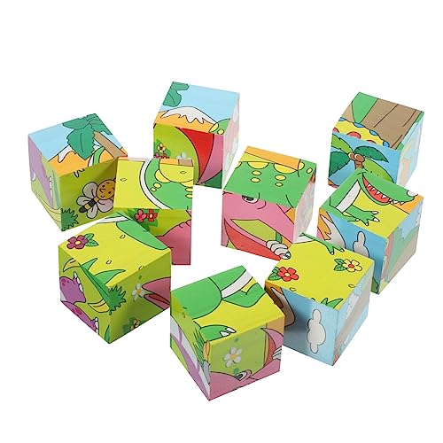 JOINPAYA 1 Satz Holzpuzzles Für Kinder Puzzle-Spielzeug Für Kinder Montessori-puzzlebrett Verkehrsauto-rätsel 3D-blockpuzzle Tierisches Rätsel Würfelpuzzle Für Kleinkinder Hölzern von JOINPAYA