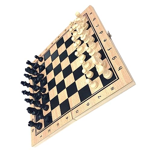 JOINPAYA 1 Satz Internationales Schach schachspiel kinderschachspiel Schachspiel für Gehirntraining Chessboard Schach mit Shots Spiele Schach westliches Schach Holz von JOINPAYA