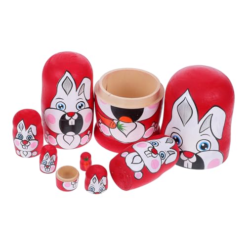 JOINPAYA 1 Satz Kaninchen-nistpuppe Nistpuppen Zum Sammeln Ostern-nistpuppe Ostern Russische Nistpuppen Weihnachtspuppen Russische Matroschka-Puppen Osterhasenpuppe Tiernistpuppen Holz von JOINPAYA