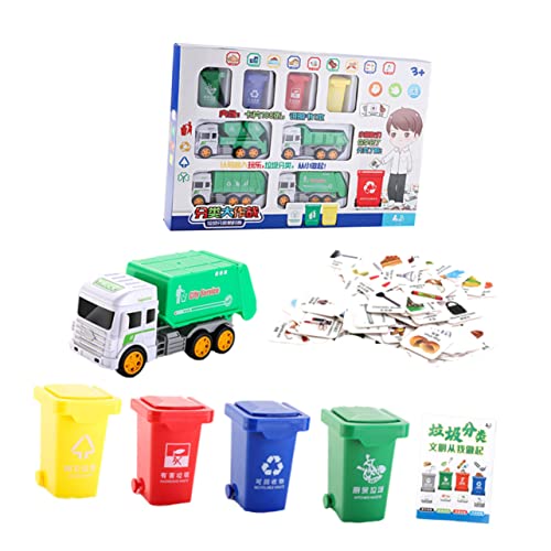 JOINPAYA 1 Satz Kategorie Spielzeugautos Spielzeug zur Müllklassifizierung Kinder spielset zabawki stymulujące rozwój Educational Toys Müllwagen Spielzeug Lernspielzeug Mülleimer Plastik von JOINPAYA