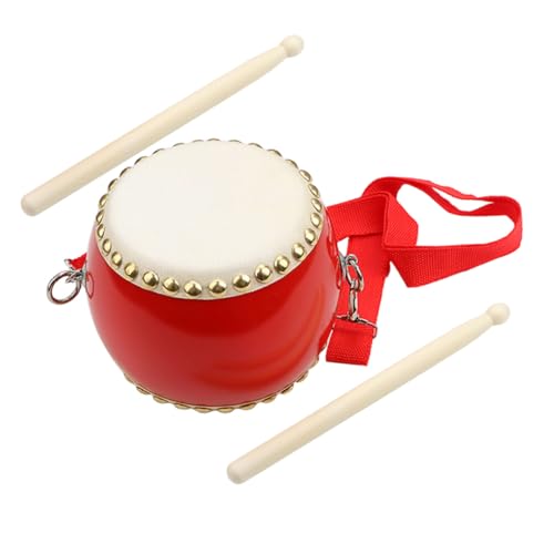 JOINPAYA 1 Satz Kindertrommel Musikinstrumente Spielzeuge Trommelspielzeug Für Percussion-Musik- Lernspielzeug Für Tragbares Trommelspielzeug Rot Hölzern von JOINPAYA