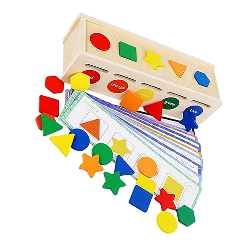 JOINPAYA 1 Satz Klassifikations-lernbox Tragbare Passende Spielzeuge Holzspielzeug Zur Farberkennung Formen Kompakter Formsortierer Kinderspielzeug Puzzle Hölzern von JOINPAYA