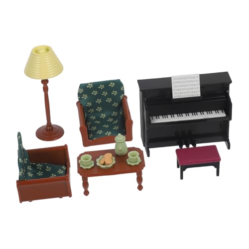 JOINPAYA 1 Satz Klaviersofa-Spielzeug Mini-Spielzeug zum Vortäuschen Puppenhaus-Miniklavier 1:12 Miniklavier Puppenhaus Dekoration Klavier Set Piano-Modell Puppenhausszene Requisite Abs von JOINPAYA