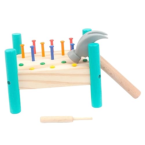 JOINPAYA 1 Satz Klopfspielzeug schlagendes Spielzeug Kinder spielset Gehirnspielzeug kinderwerkbank werkbänke für Kinder handtraining Spielzeug aus Holz kognitives Spielzeug hölzern Green von JOINPAYA