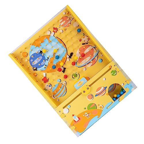 JOINPAYA 1 Satz Kugelfänger Aus Holz Für Kinder Labyrinth Denksportaufgabe Ball Catcer Spiel Für Kleinkinder Kinderspielzeug Mini-fänger Denksportaufgaben Hölzern Yellow von JOINPAYA