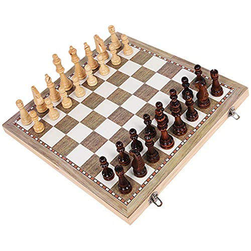 JOINPAYA 1 Satz Lernspielzeug Kette Spiele Magnettafel Schachbrett Internationales Schach Internationales Kinderschach Dame Pädagogisches Schach Zusammenklappbares Schachset Holz von JOINPAYA