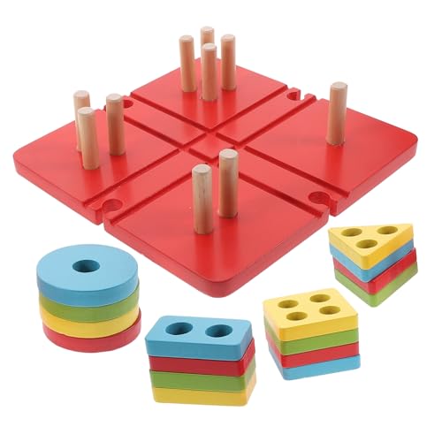 JOINPAYA 1 Set Geometrische Form Passenden Blöcke Holz Stapeln Spielzeug für Kleinkinder Baby Form Puzzle Lernen Spielzeug von JOINPAYA