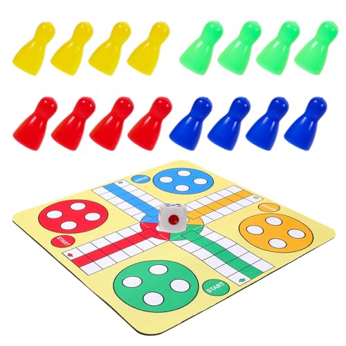 JOINPAYA 1 Satz Ludo-Schachspiel reisespiel spielbrett Schachspielzeug Tragbares spielset Schachbrett Mini-Brettspiele Fliegende Schachmatte lustiges fliegendes Schach Plastik von JOINPAYA