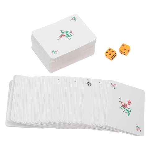 JOINPAYA 1 Satz Mahjong-Poker Mahjong-Karten Chinesisches Kartenspiel familienspiel Miniatur-Pokerkarten Reise-Mahjong Requisiten für Reisetischspiele PVC-Mahjong-Karte Papier Weiß von JOINPAYA