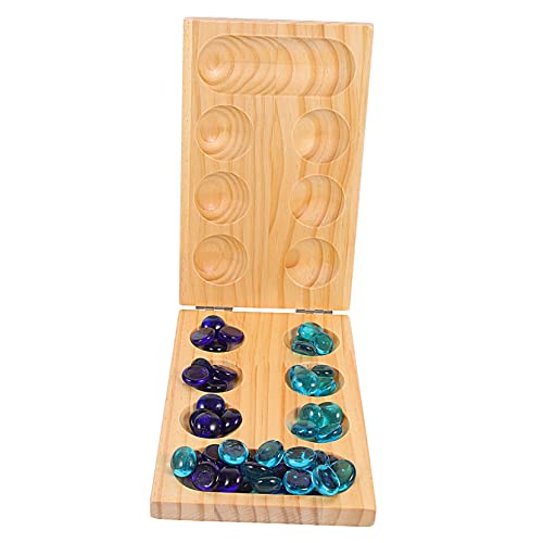 JOINPAYA 1 Satz Mankala Reise-brettspiel Tragbare Mancale Schachbrett Tragbares Reisebrettspiel Faltbares Mancala-Brett Mancala-Spiel Mit Steinen Denkendes Puzzlespiel Holz Mancala Hölzern von JOINPAYA