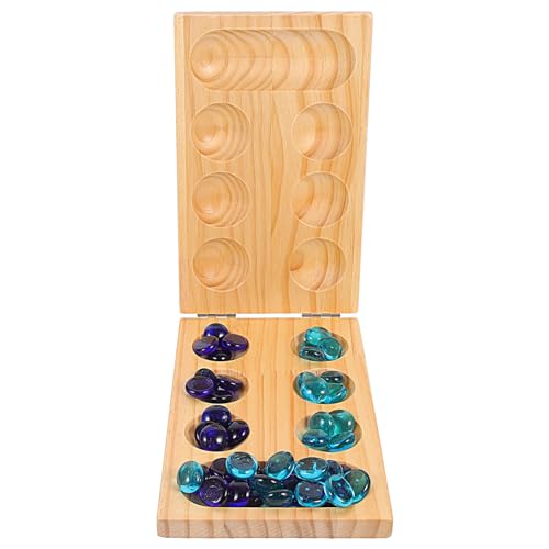 JOINPAYA 1 Satz Mankala holzspielzeug holzspielsachen Platzsparendes Mancala-Brettspiel Brettspiel Murmelspiel Puzzle Edelstein-Schachspielzeug Faltbares Mancala-Brett hölzern von JOINPAYA