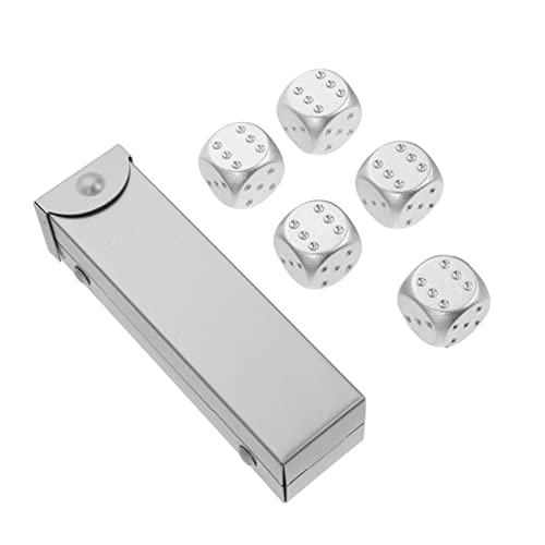 JOINPAYA 1 Satz Metallwürfel für den einzug lichtwürfel Tischspiele Pokerspiele Würfel RPG-Würfel Spielzeug Würfelspiel-Requisite kleine Würfelstütze Aluminiumlegierung Silver von JOINPAYA