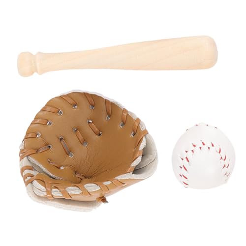 JOINPAYA 1 Satz Mini-Baseball Puppenhaus-Baseball-Set Zubehör für Miniaturspiele DIY-Versorgung baseballhandschuh Baseball handschuh b Toys Miniaturen zum Basteln Miniatur-Spielsets Leder von JOINPAYA