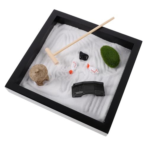 JOINPAYA 1 Satz Mini Japanische Laterne Japanischer Zen-Garten Zen-gartenzubehör Japanischer Mini-steingarten Meditations-Zen-Garten-kit Zen-Garten-Set Feengarten-Ornament Schmuck Sand von JOINPAYA