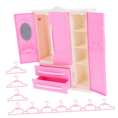 JOINPAYA 1 Satz Mini-Kleider Schrank Miniatur Kleiderständer Minischrank Kommode Spielzeug für Kinder kinderspielzeug Modell Einer Mini-Hausgarderobe Mini-Kleiderschrank-Modell Plastik Rosa von JOINPAYA