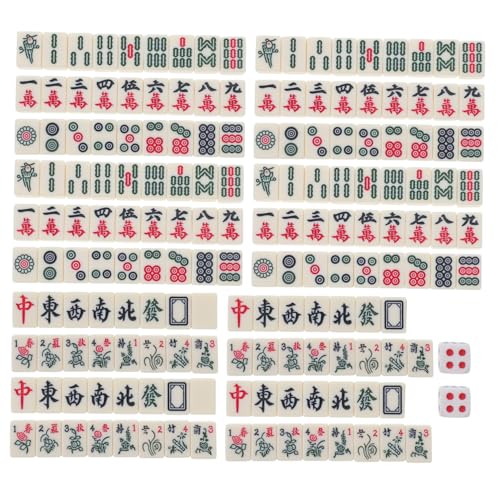 JOINPAYA 1 Satz Mini-Mahjong Reise-Mahjong-Set Chinesisches Brettspiel Miniatur-Mahjong Chinesisches Mahjong-Spiel Traditionelle Chinesische Mahjong-Spiele Mahjong-Requisiten Melamin von JOINPAYA