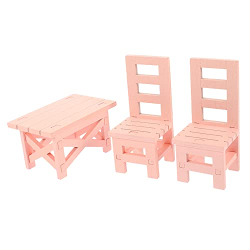 JOINPAYA 1 Satz Mini-Möbel Toys mädchen Spielzeug Puppenhausdekoration Holztische holzspielsachen Mini-Hausmöbel Gartenminiaturen Puppenhausmöbel aus Holz Miniaturen Stuhl Rosa von JOINPAYA