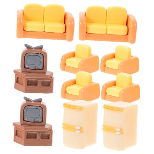 JOINPAYA 1 Satz Mini-Sofa Puppenhaus Sofa Miniatur-Sofa-Foto-Requisite Mini-tv-Modell Puppenhaus-minisofa Mini-Foto-Requisite Für Den Fernseher Miniatur-doppelsofa Kunstharz von JOINPAYA